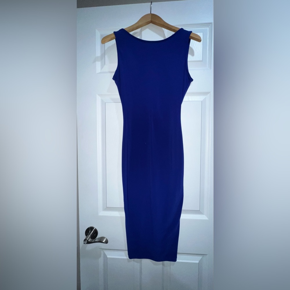 Royal Blue Deep V Back Dress